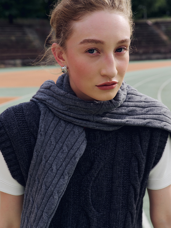 Gilet Trecce Grigio Scuro Intrend