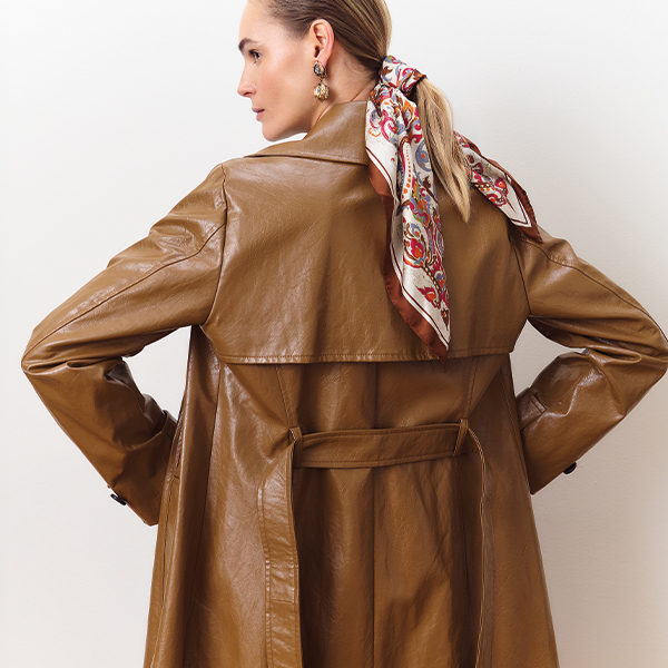Coated fabric duster coat