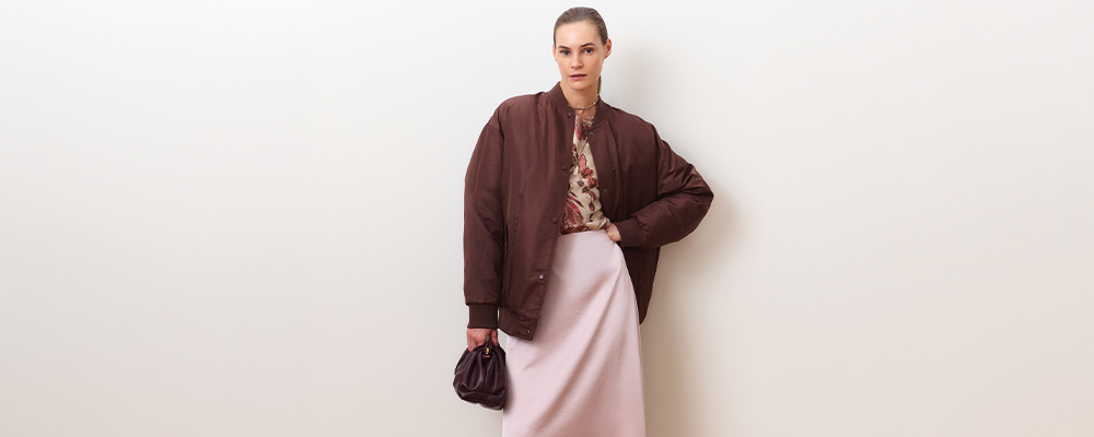 Cropped padded bomber jacket